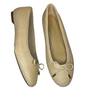 Talbots OLYMPIA WOVEN RAFFIA BALLET FLATS size 9 womens